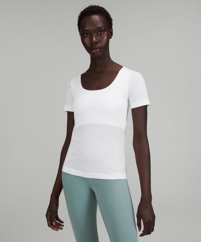 Lululemon Ebb to Street Short-Sleeve Shirt White Online Outlet Sale