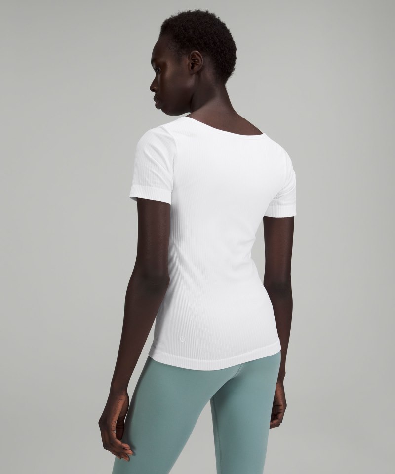 Lululemon Ebb to Street Short-Sleeve Shirt White Online Outlet Sale