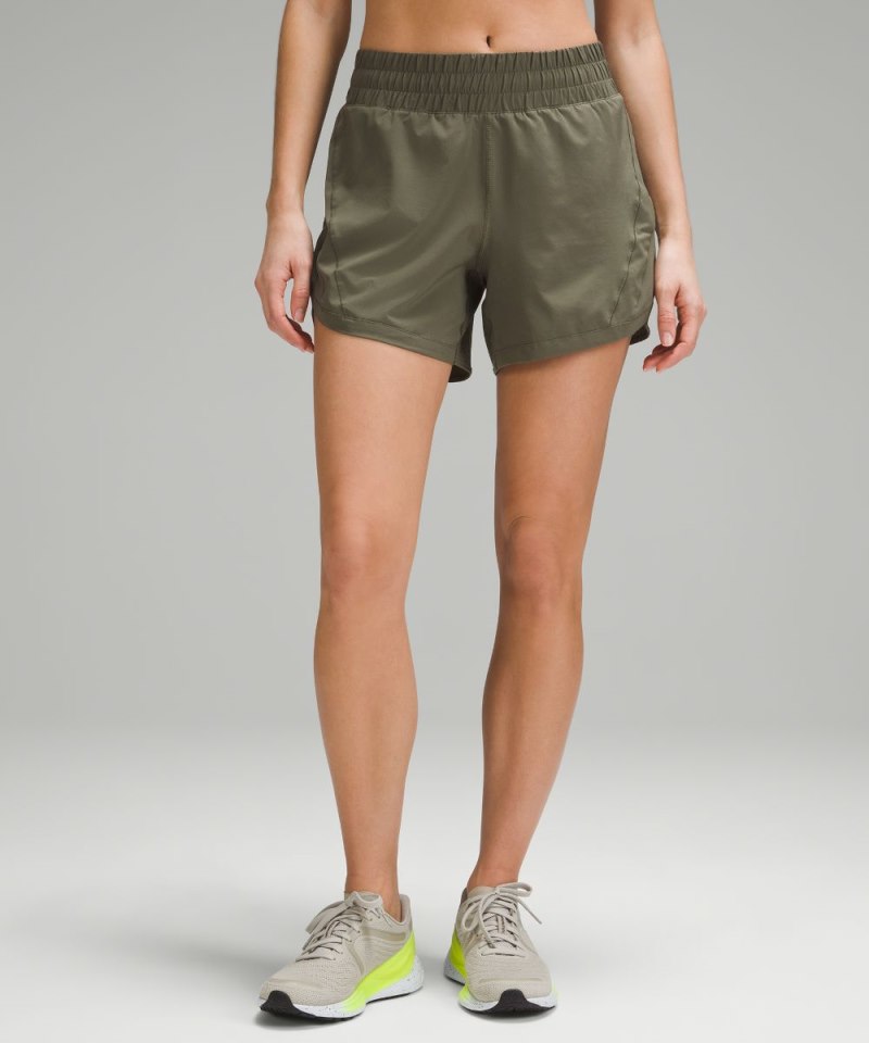 Lululemon Track That High-Rise Lined Short 5" Army Green Online Outlet Sale