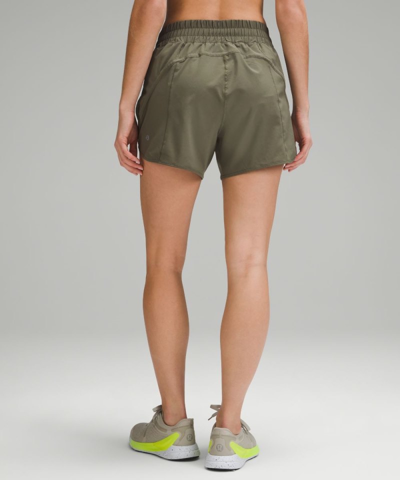 Lululemon Track That High-Rise Lined Short 5" Army Green Online Outlet Sale