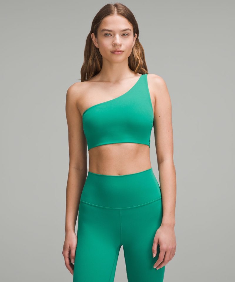 Lululemon Bend This One-Shoulder Bra *Light Support, A-C Cups Cascadia Green Online Outlet Sale