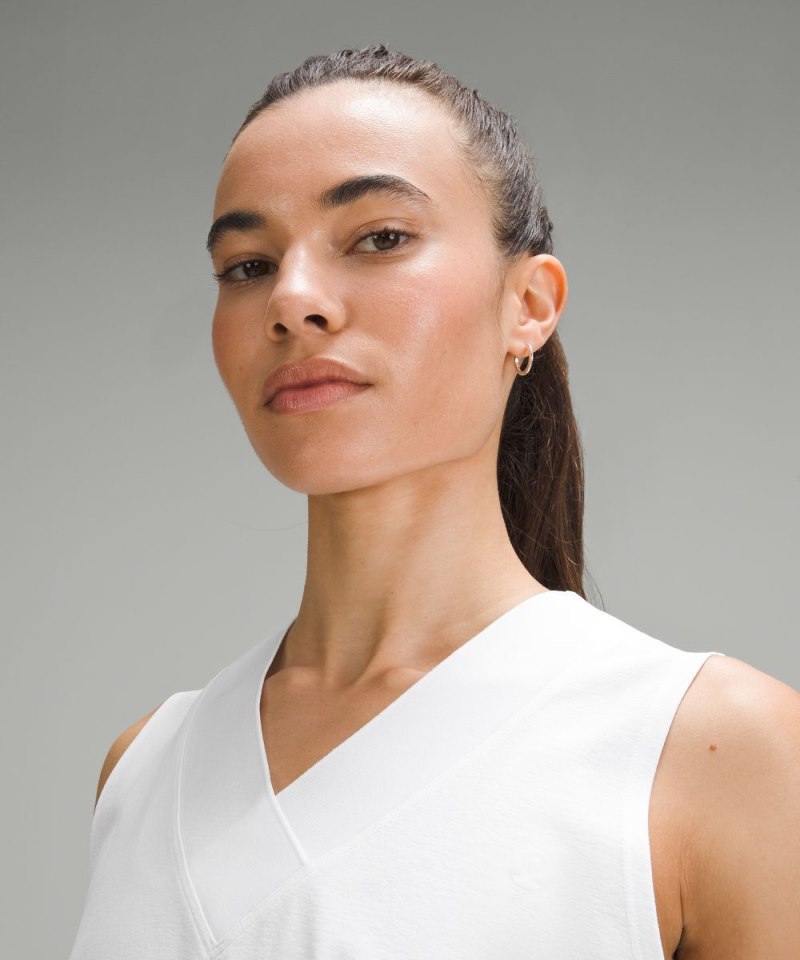 Lululemon Sleeveless Cropped Tennis Tank Top White Online Outlet Sale