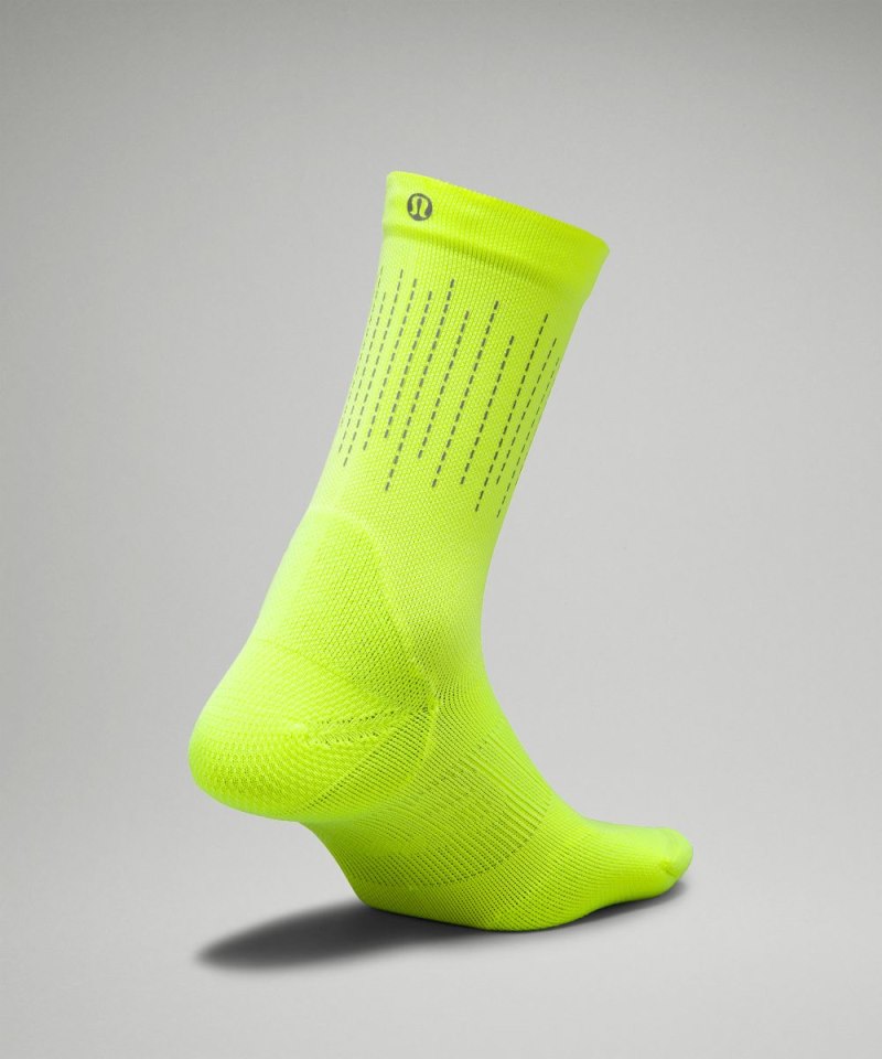 Lululemon Women's Power Stride Crew Socks *Reflective Highlight Yellow Online Outlet Sale