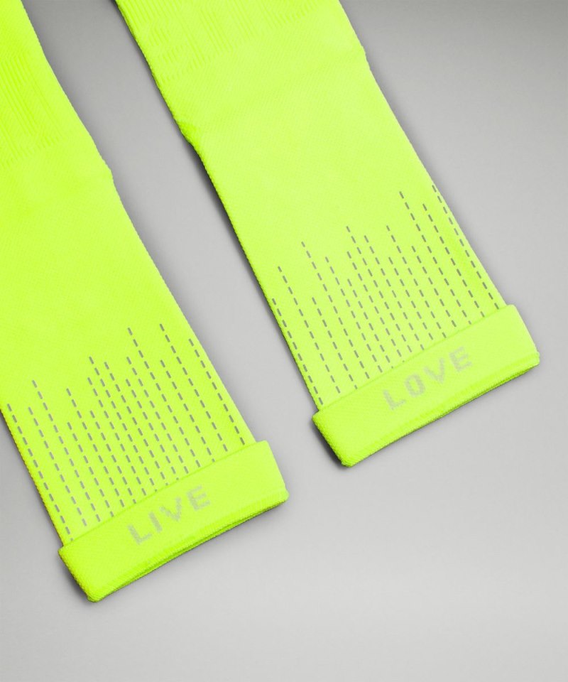 Lululemon Women's Power Stride Crew Socks *Reflective Highlight Yellow Online Outlet Sale