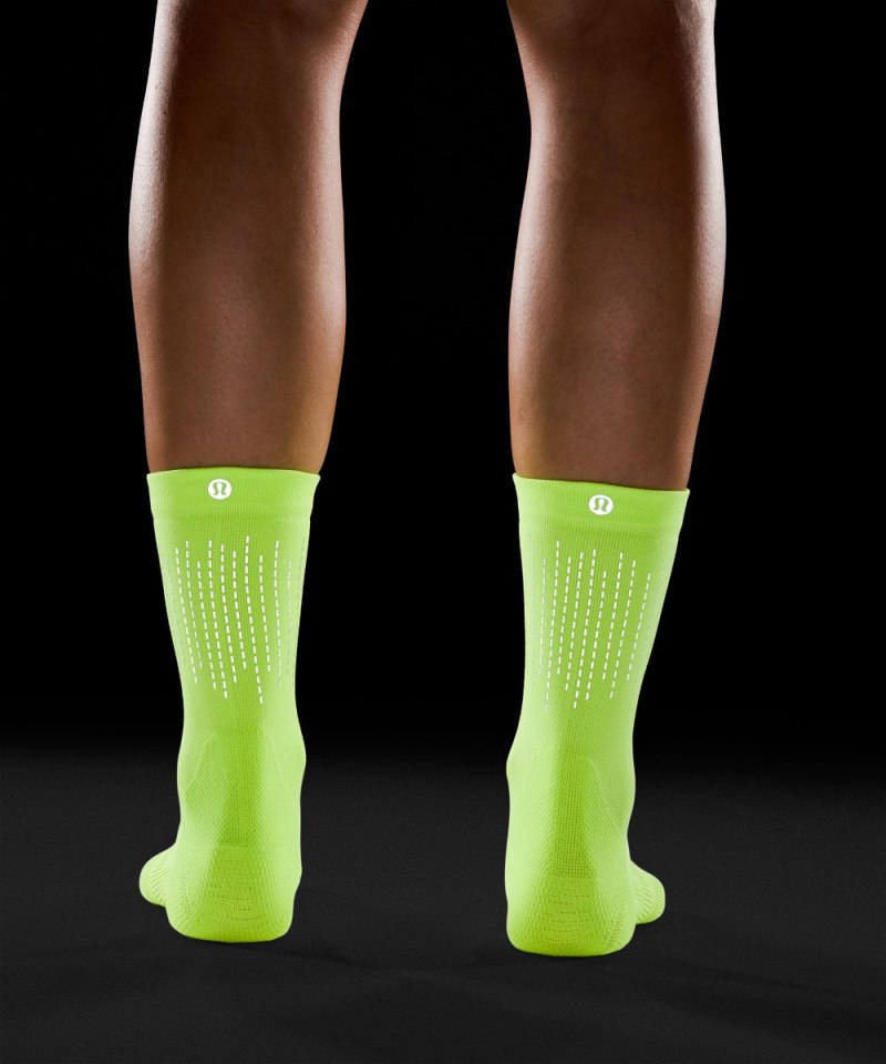 Lululemon Women's Power Stride Crew Socks *Reflective Highlight Yellow Online Outlet Sale