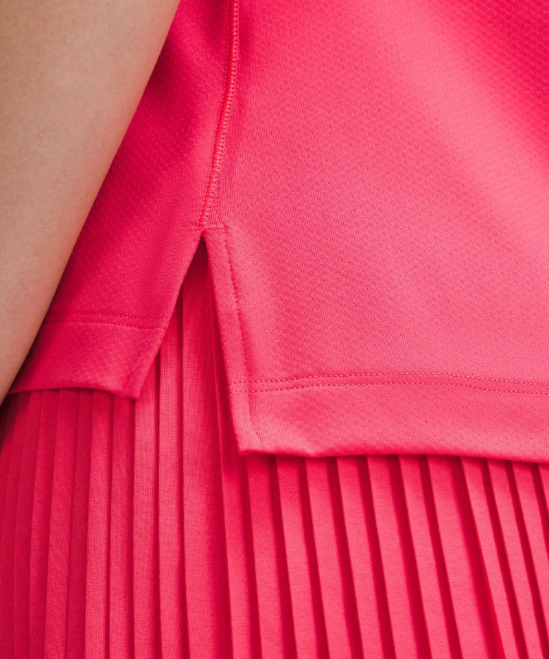 Lululemon Quick Dry Short-Sleeve Polo Shirt *Straight Hem Glaze Pink Online Outlet Sale