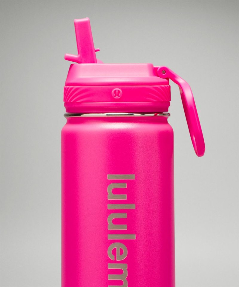 Lululemon Back to Life Sport Bottle 18oz *Straw Lid Sonic Pink Online Outlet Sale