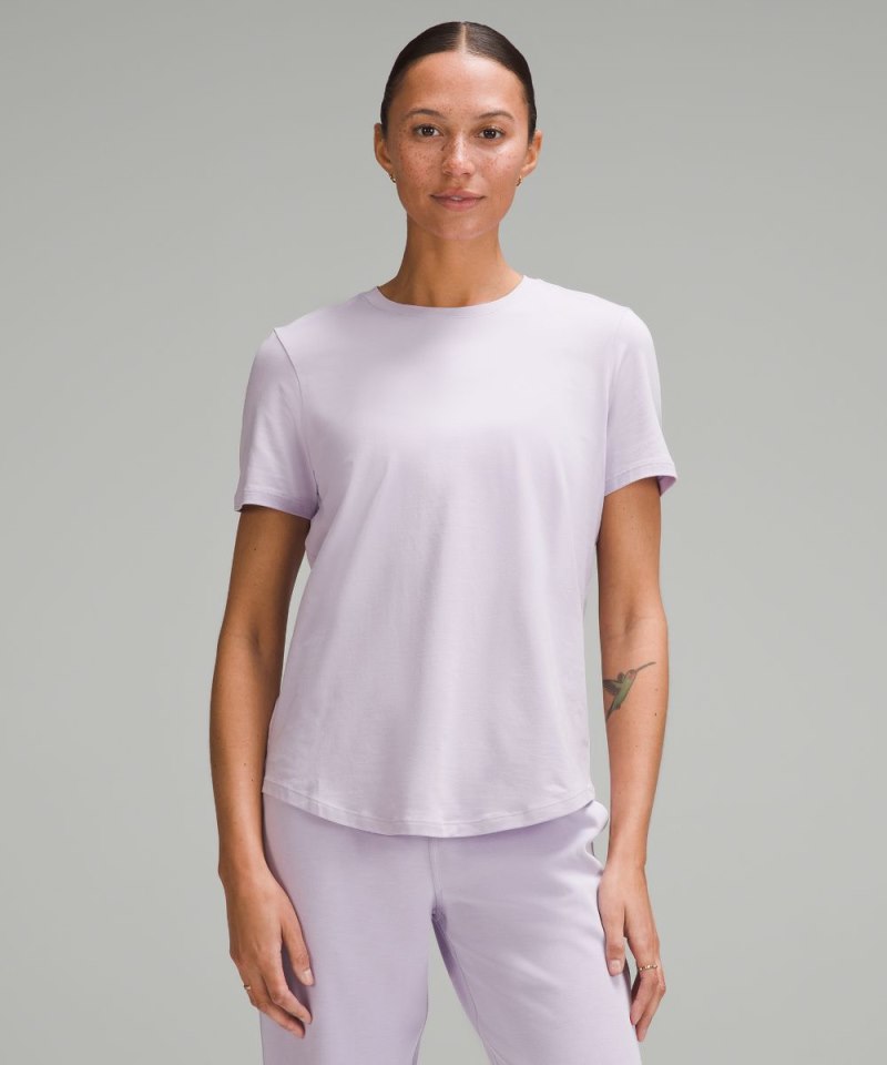 Lululemon Love Curved-Hem Crewneck T-Shirt Lilac Ether Online Outlet Sale