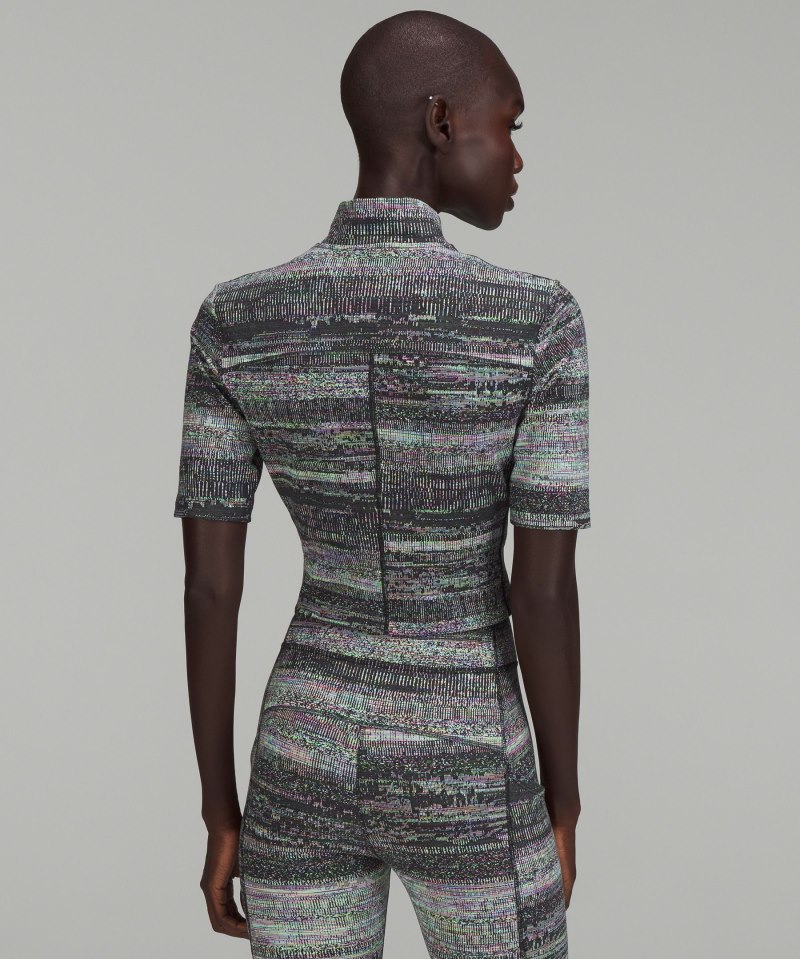 Lululemon lululemon lab Jacquard Mock Neck T-Shirt Future Noise Jacquard Online Outlet Sale