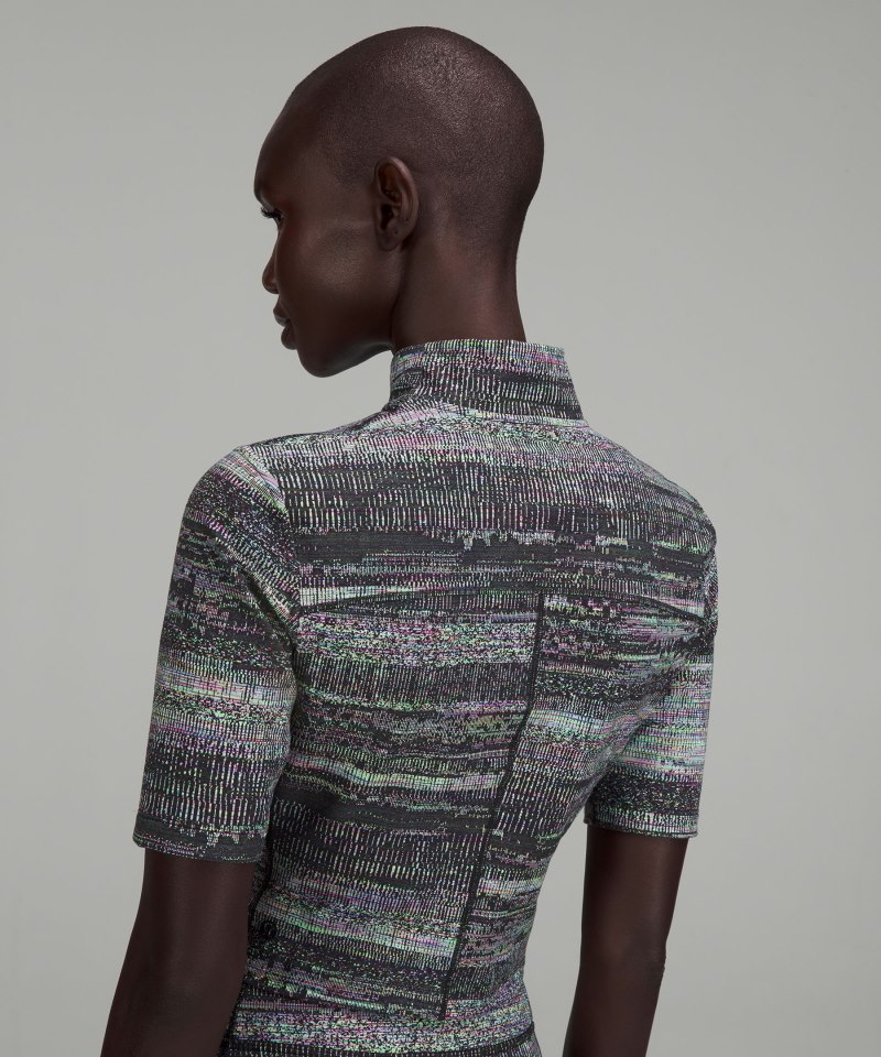 Lululemon lululemon lab Jacquard Mock Neck T-Shirt Future Noise Jacquard Online Outlet Sale
