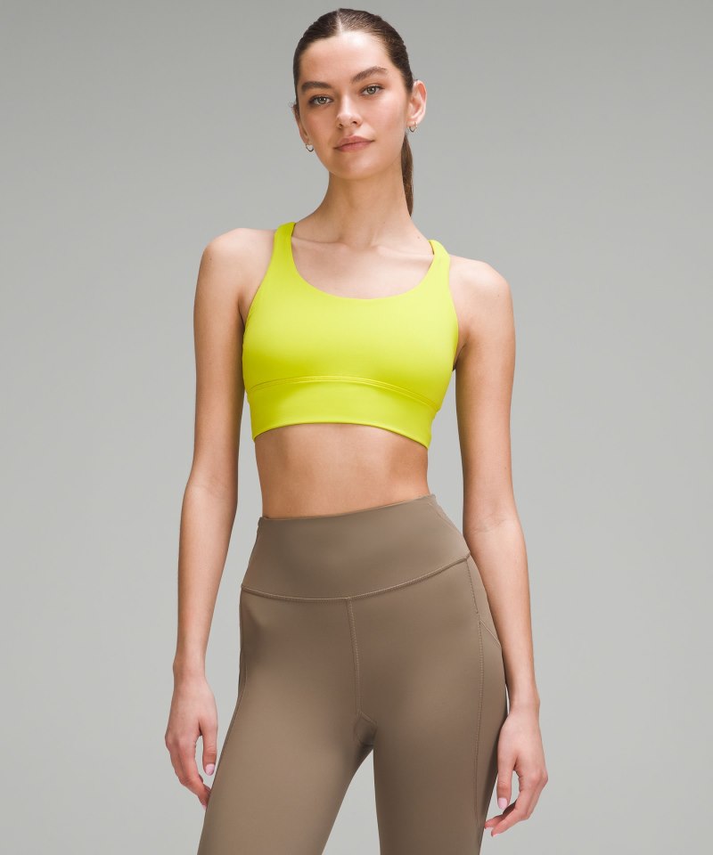 Lululemon lululemon Energy Longline Bra *Medium Support, B–D Cups Lichen Lime Online Outlet Sale