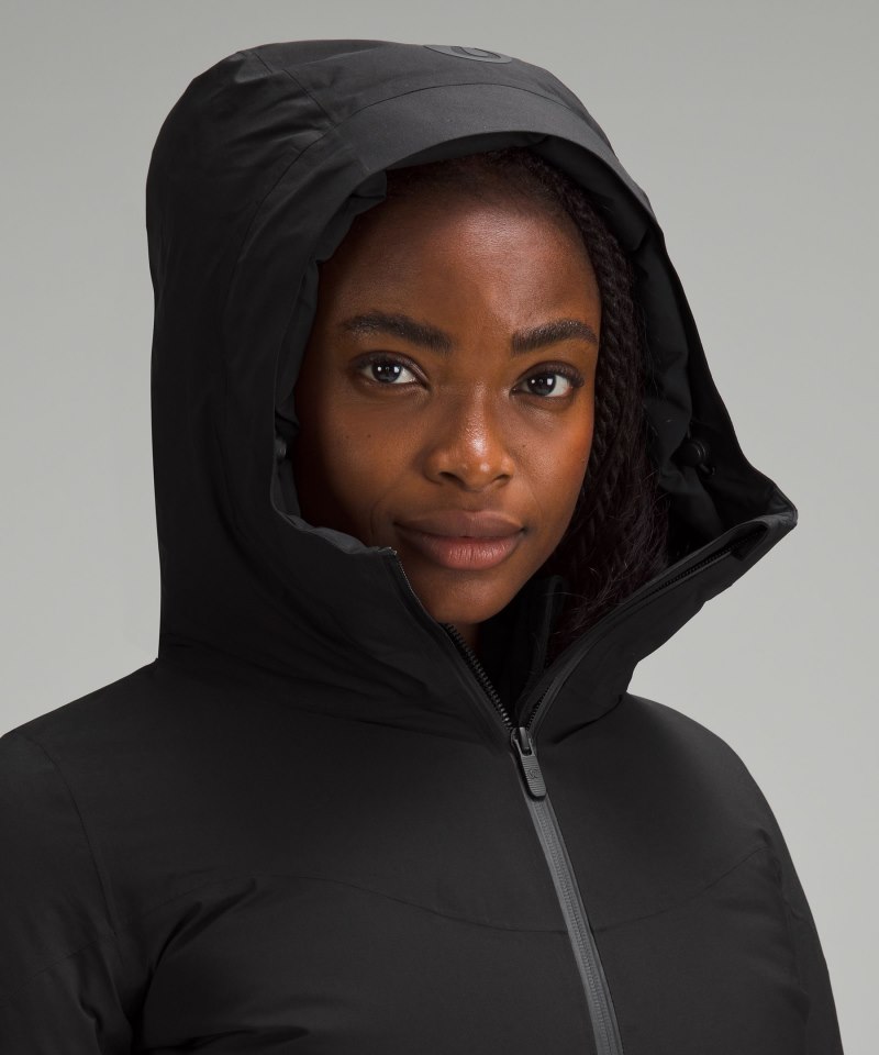 Lululemon StretchSeal Sleet Street Long Jacket Black Online Outlet Sale