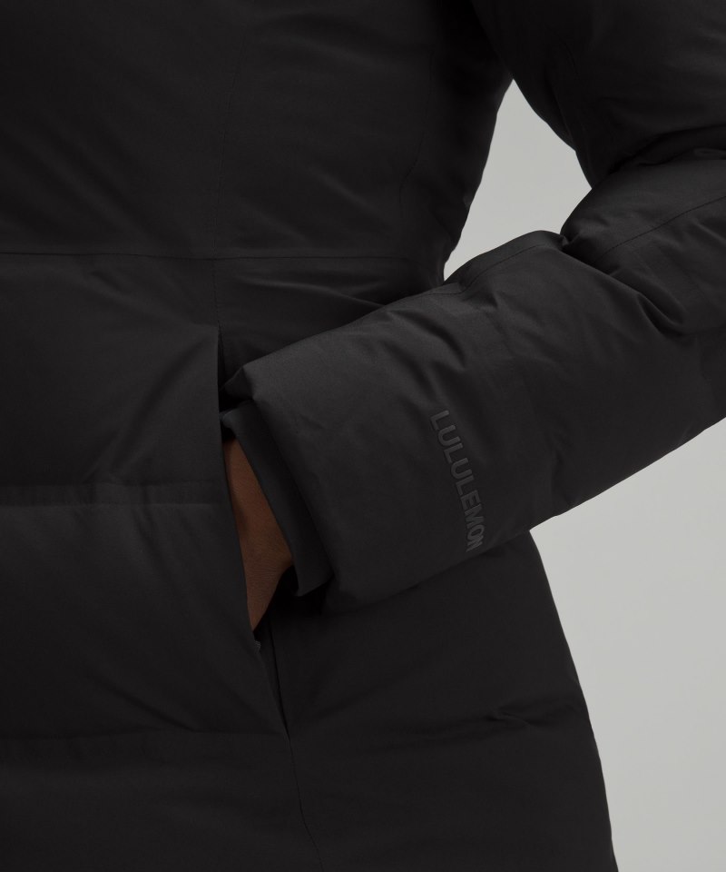 Lululemon StretchSeal Sleet Street Long Jacket Black Online Outlet Sale