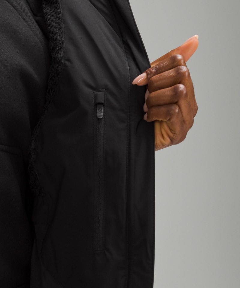 Lululemon StretchSeal Sleet Street Long Jacket Black Online Outlet Sale