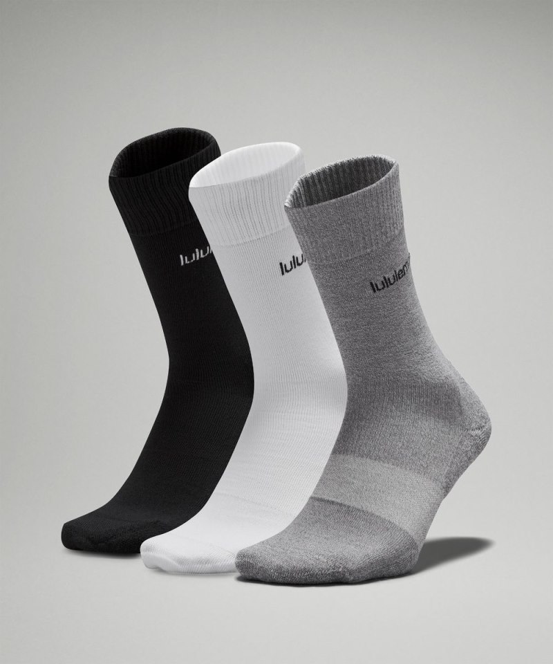 Lululemon Men's Daily Stride Comfort Crew Socks *3 Pack White / Heather Grey / Black Online Outlet Sale