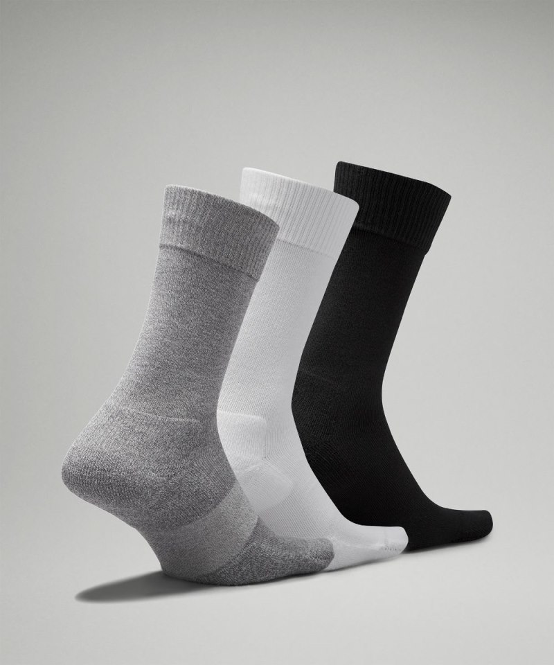 Lululemon Men's Daily Stride Comfort Crew Socks *3 Pack White / Heather Grey / Black Online Outlet Sale