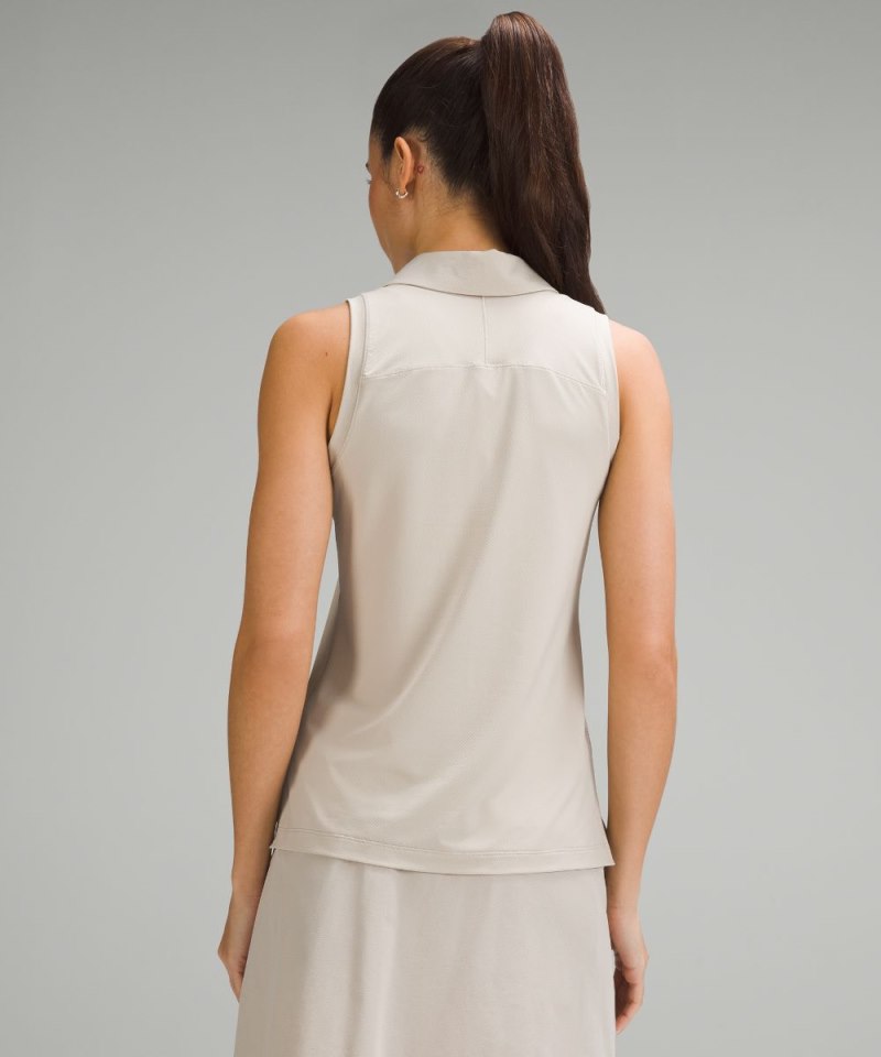 Lululemon Quick Dry Sleeveless Polo Shirt *Straight Hem Mojave Tan Online Outlet Sale