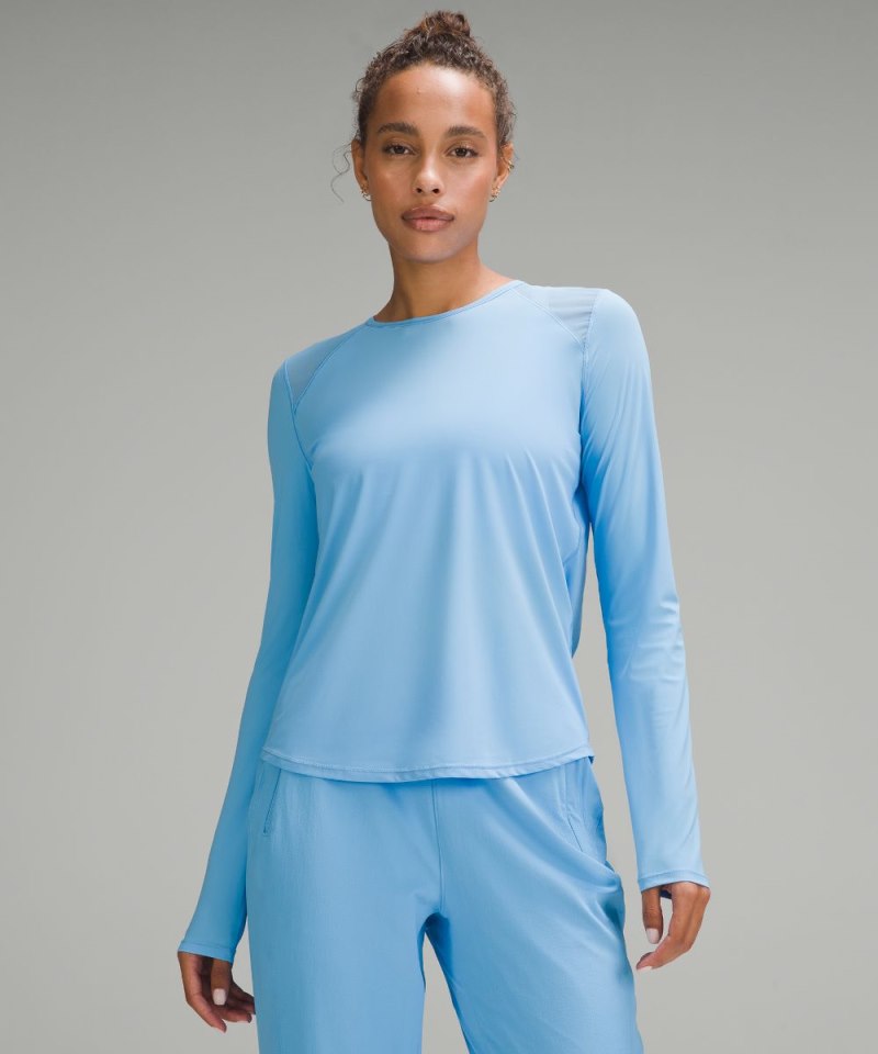 Lululemon Sculpt Long-Sleeve Shirt Aero Blue Online Outlet Sale