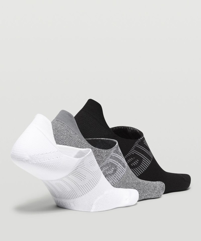 Lululemon Men's Power Stride No-Show Socks with Active Grip *3 Pack White / Heather Grey / Black Online Outlet Sale