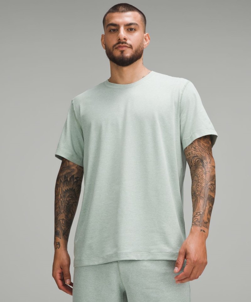 Lululemon Soft Jersey Short-Sleeve Shirt Heathered Palm Court / Heathered Frosted Jade Online Outlet Sale