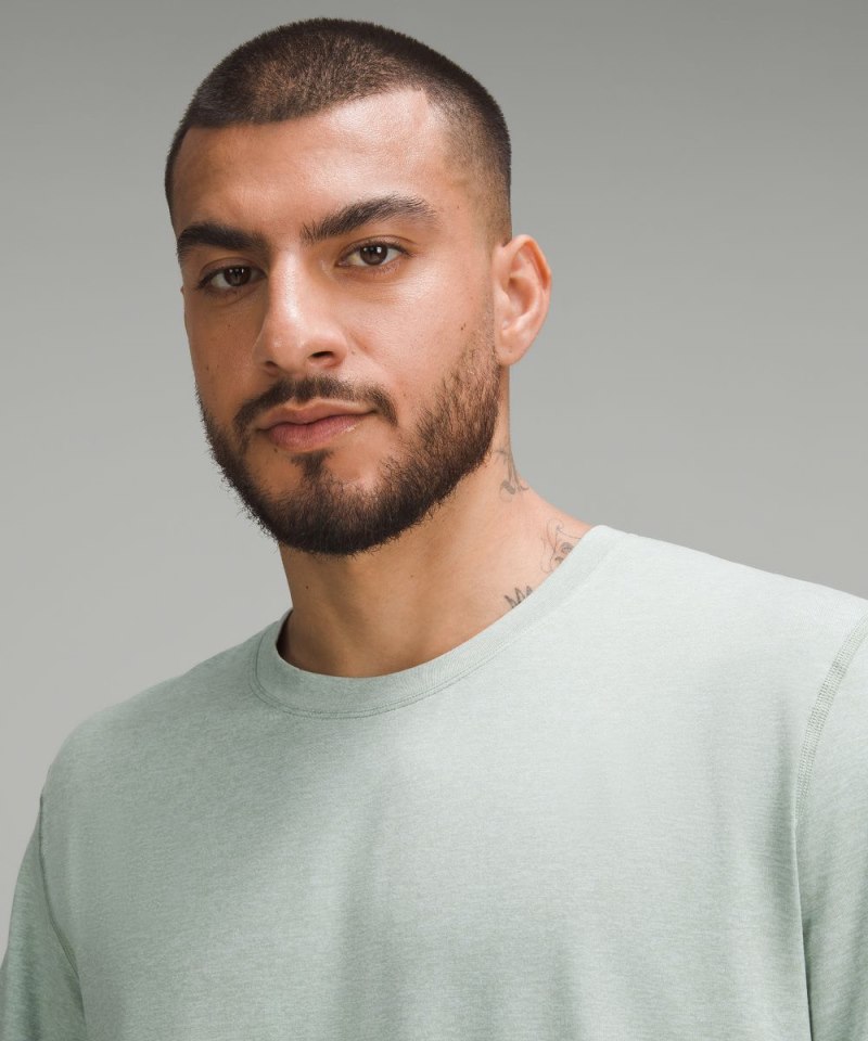 Lululemon Soft Jersey Short-Sleeve Shirt Heathered Palm Court / Heathered Frosted Jade Online Outlet Sale