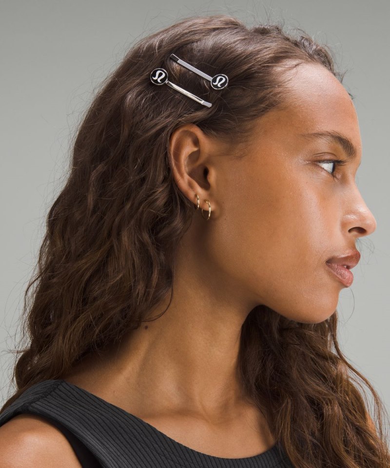 Lululemon Logo Bobby Pins *2 Pack Black Online Outlet Sale