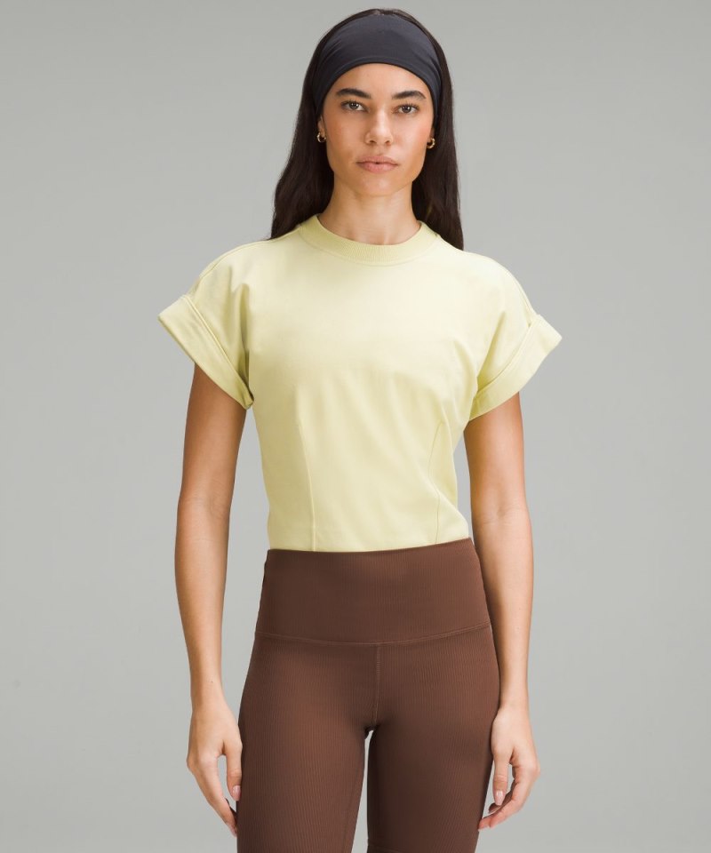 Lululemon Heavyweight Cotton T-Shirt Bodysuit Finch Yellow Online Outlet Sale