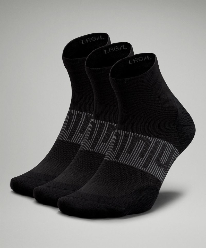 Lululemon Men's Power Stride Ankle Socks *3 Pack Black Online Outlet Sale