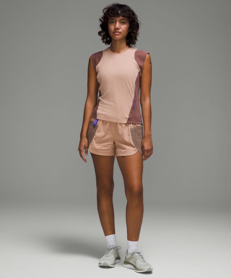 Lululemon Cap Sleeve Hiking Tank Top Pink Clay / Dark Oxide Online Outlet Sale