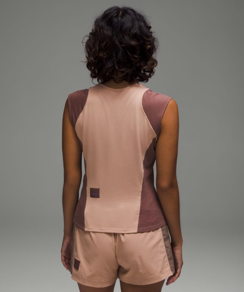 Lululemon Cap Sleeve Hiking Tank Top Pink Clay / Dark Oxide Online Outlet Sale