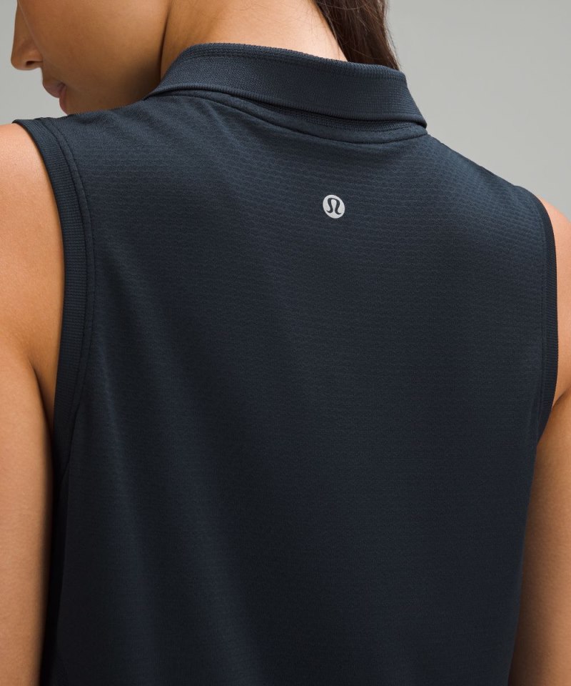 Lululemon Swiftly Tech Sleeveless Polo Shirt *Colour Tip True Navy / True Navy / White Online Outlet Sale