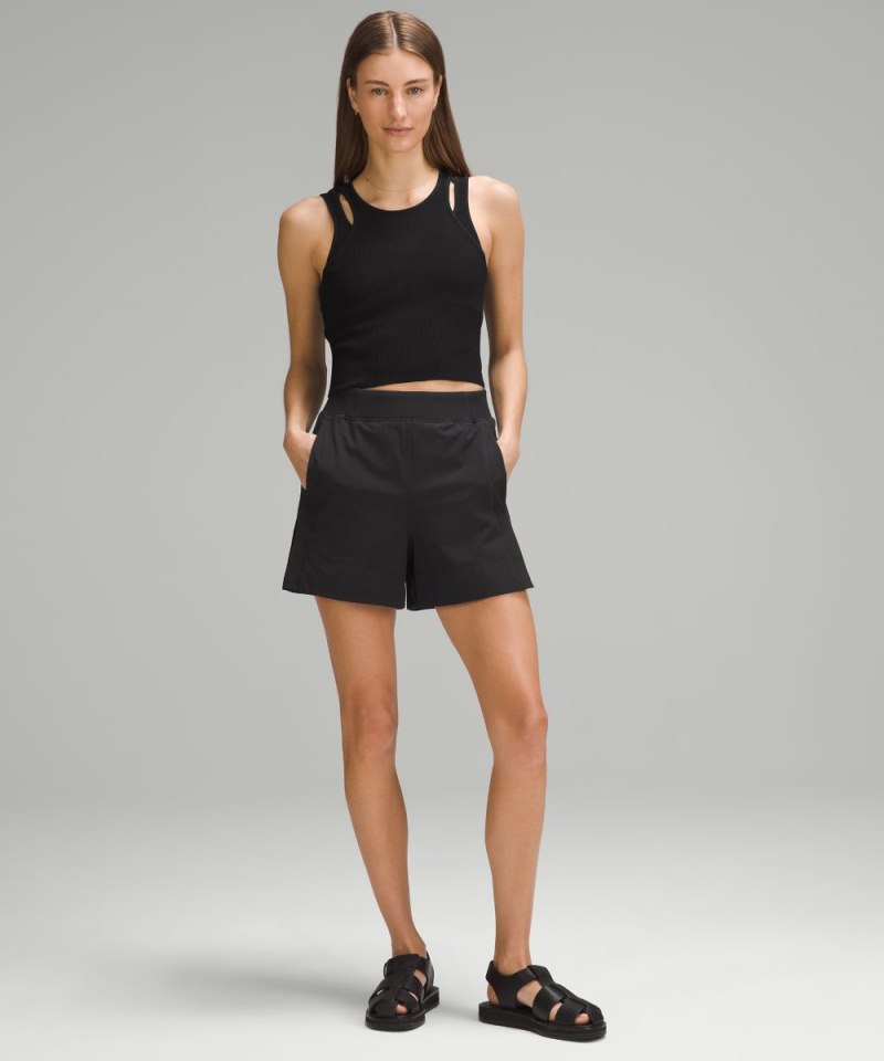 Lululemon Stretch Woven Relaxed-Fit High-Rise Short 4" Black Online Outlet Sale