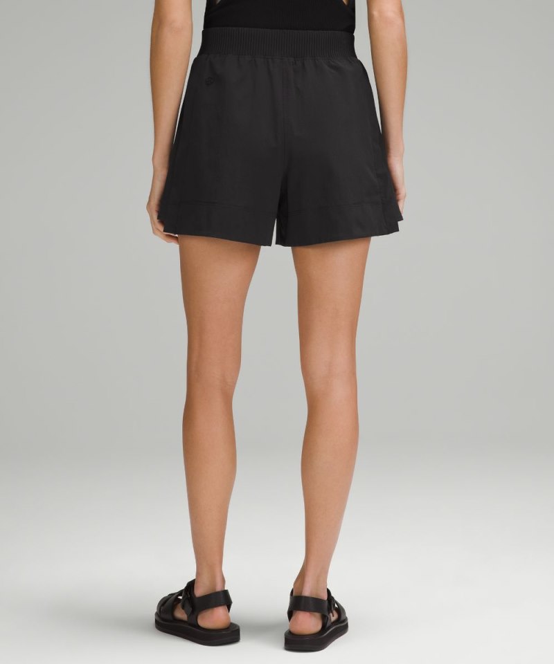 Lululemon Stretch Woven Relaxed-Fit High-Rise Short 4" Black Online Outlet Sale