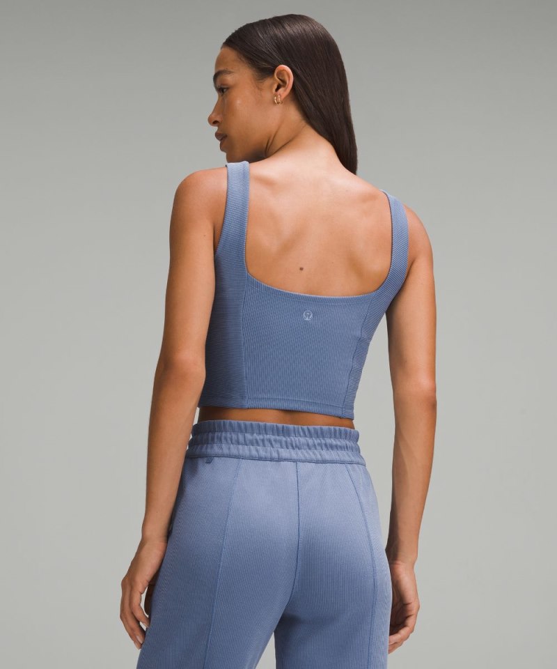 Lululemon Ribbed Softstreme Sweetheart Tank Top Oasis Blue Online Outlet Sale