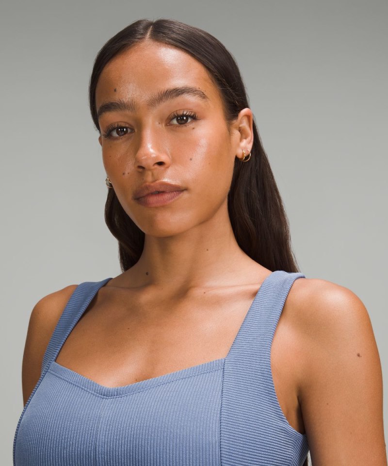 Lululemon Ribbed Softstreme Sweetheart Tank Top Oasis Blue Online Outlet Sale