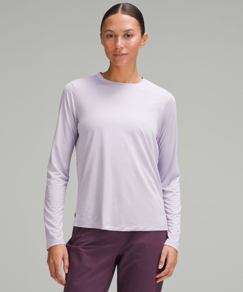 Lululemon Ultralight Hip-Length Long-Sleeve Shirt Lilac Ether Online Outlet Sale
