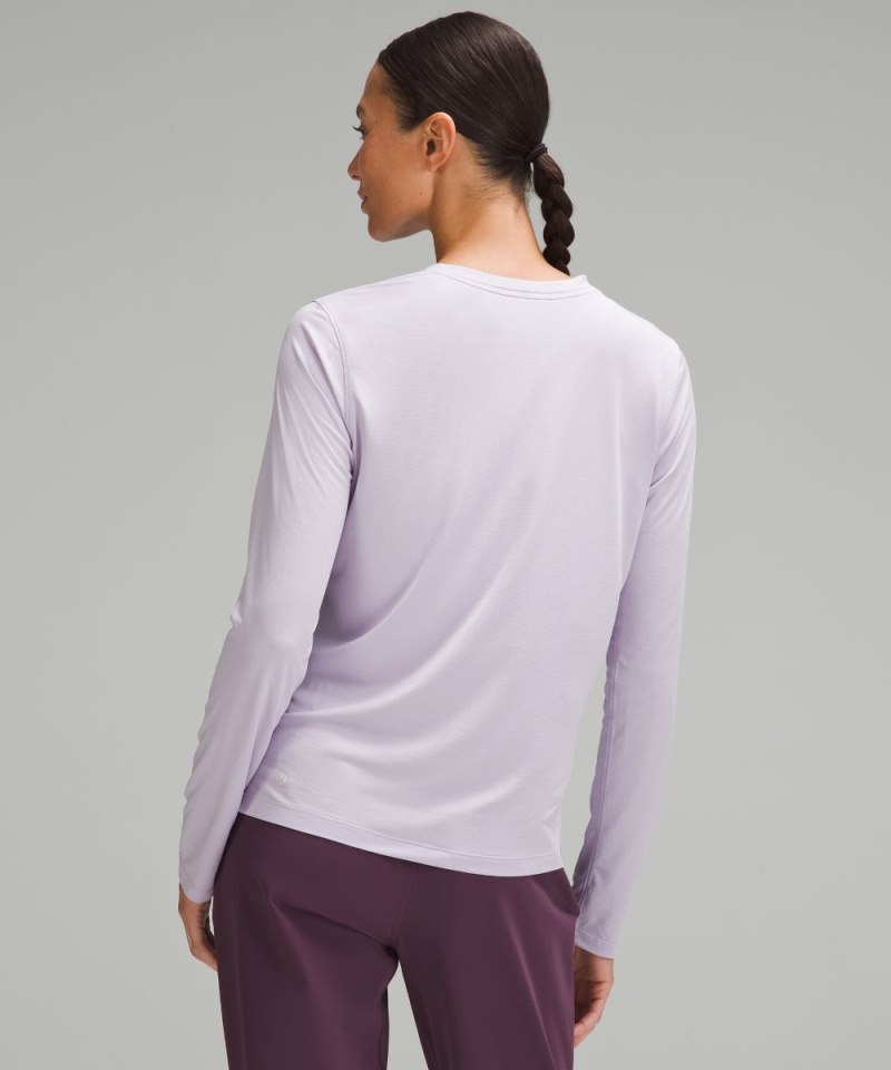 Lululemon Ultralight Hip-Length Long-Sleeve Shirt Lilac Ether Online Outlet Sale