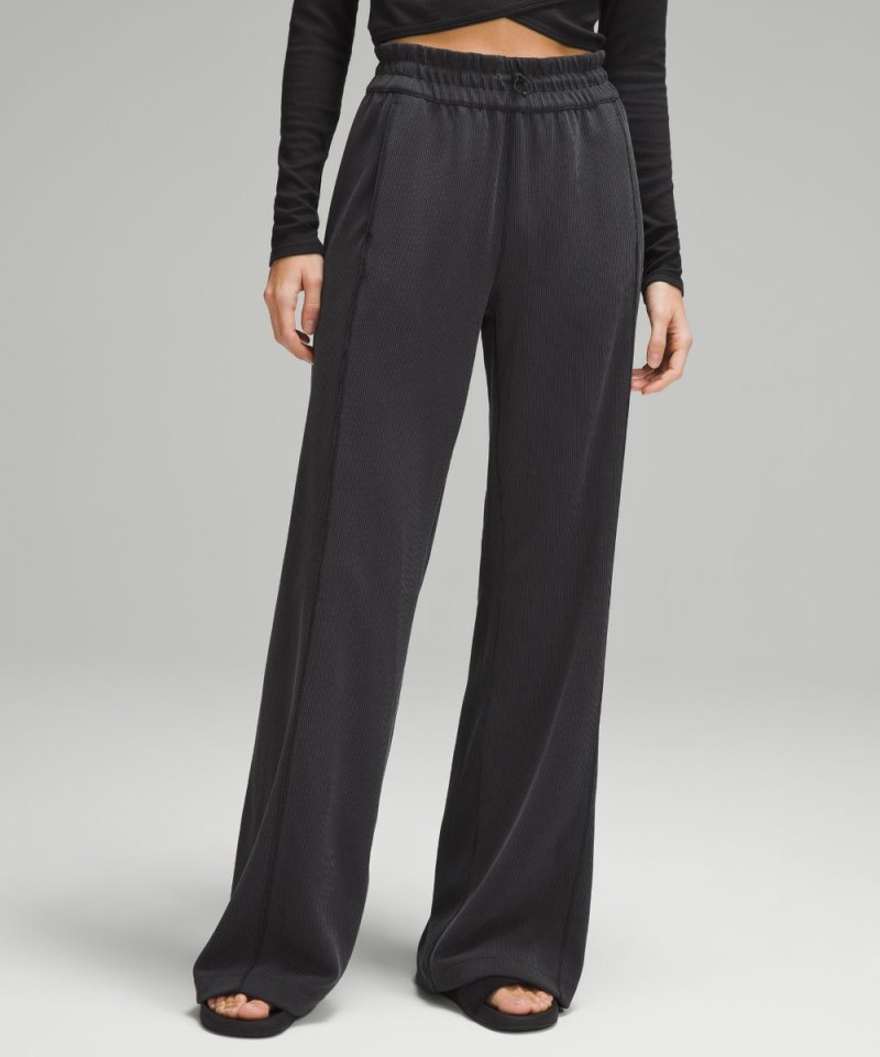 Lululemon Ribbed Softstreme Mid-Rise Pant 32" Black Online Outlet Sale