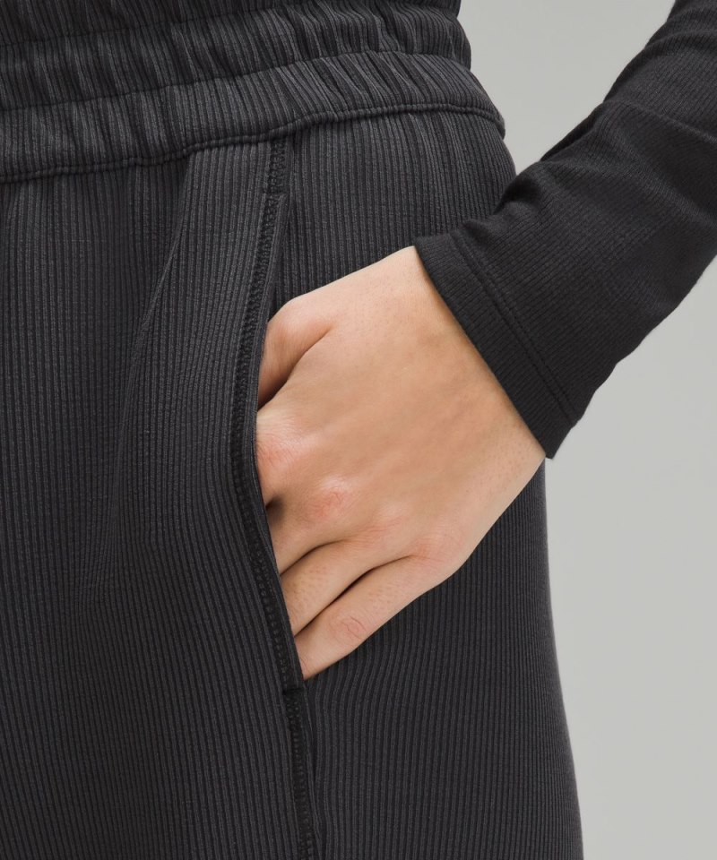 Lululemon Ribbed Softstreme Mid-Rise Pant 32" Black Online Outlet Sale