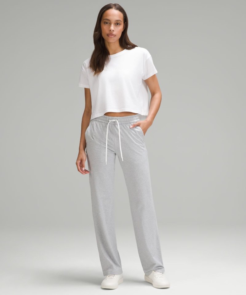 Lululemon Soft Jersey Straight-Leg Mid-Rise Pant *Regular Heathered Core Ultra Light Grey / Heathered Core Ultra Light Grey Online Outlet Sale