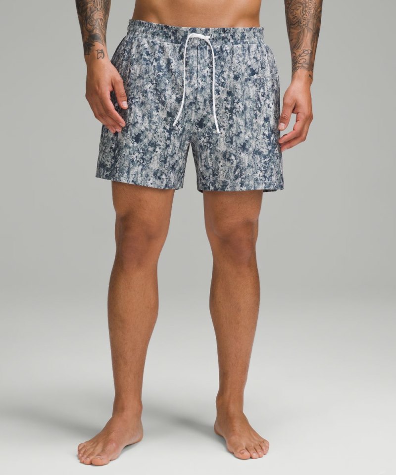 Lululemon Pool Short 5" *Lined Flower Glide Mini True Navy Multi Online Outlet Sale