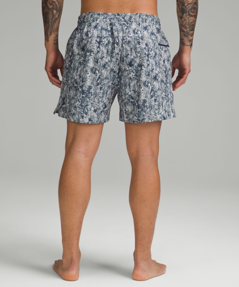 Lululemon Pool Short 5" *Lined Flower Glide Mini True Navy Multi Online Outlet Sale