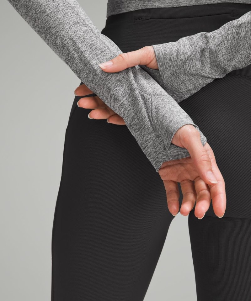Lululemon Swiftly Tech Cropped Long-Sleeve Shirt 2.0 Slate / White Online Outlet Sale