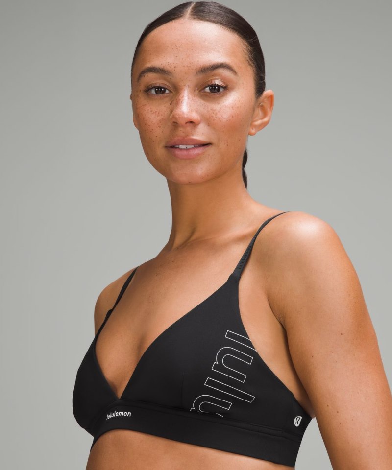 Lululemon License to Train Triangle Bra Light Support, A / B Cup *Graphic Black Online Outlet Sale