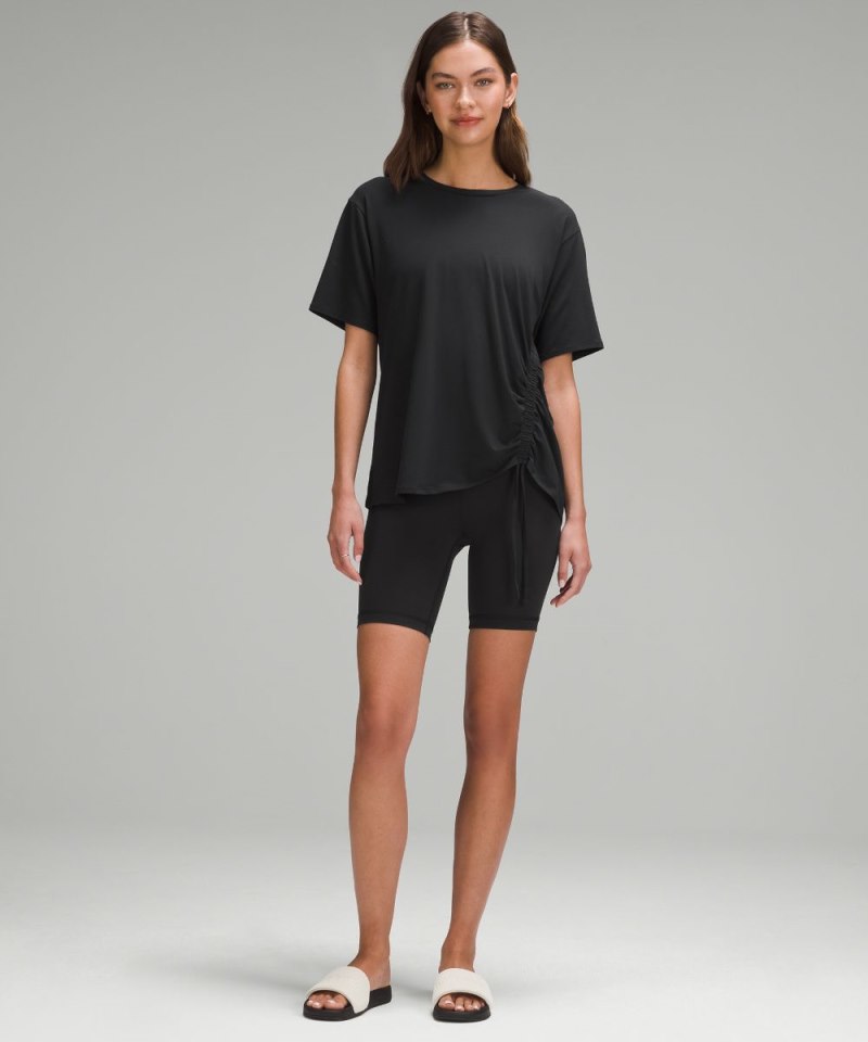 Lululemon Side-Cinch Cotton T-Shirt Black Online Outlet Sale