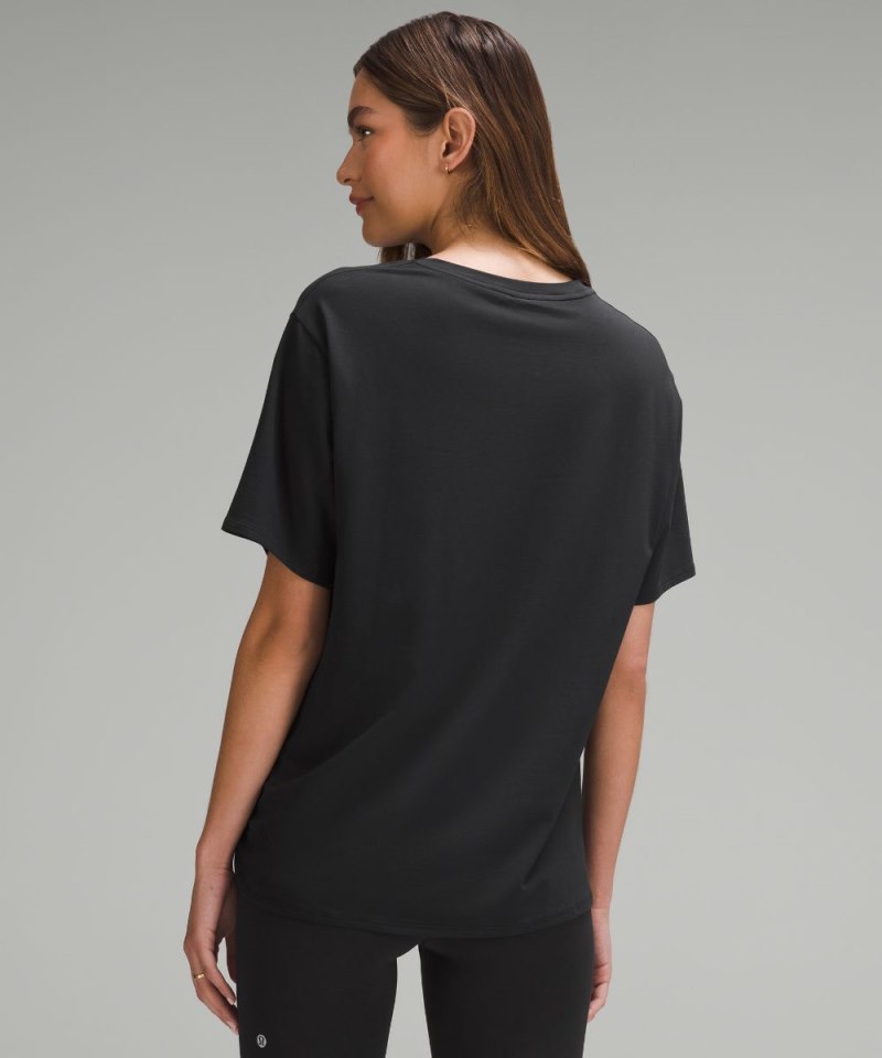 Lululemon Side-Cinch Cotton T-Shirt Black Online Outlet Sale
