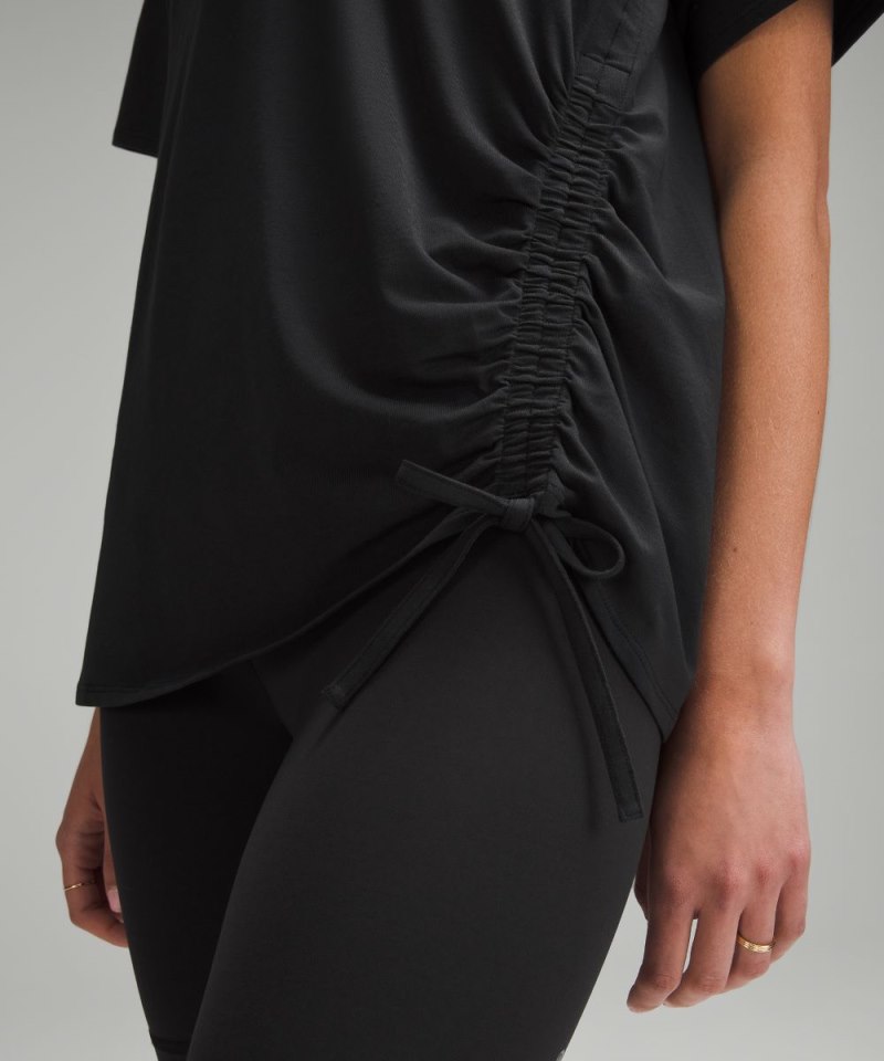 Lululemon Side-Cinch Cotton T-Shirt Black Online Outlet Sale