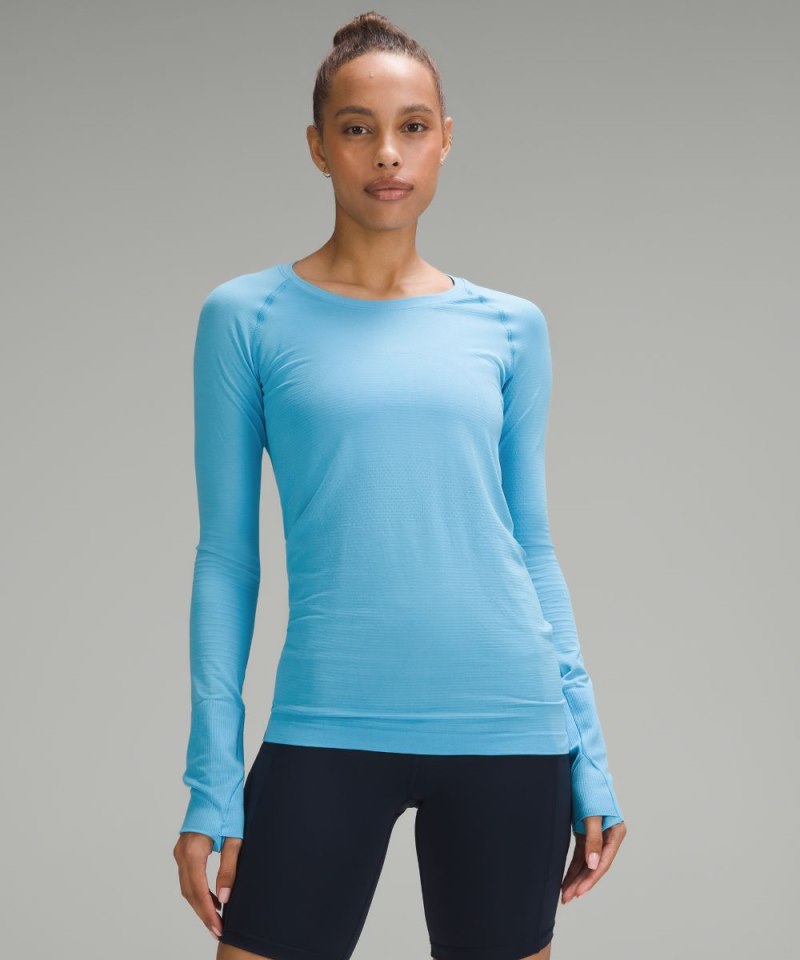 Lululemon Swiftly Tech Long-Sleeve Shirt 2.0 *Hip Length Kayak Blue Light / Kayak Blue Light Online Outlet Sale