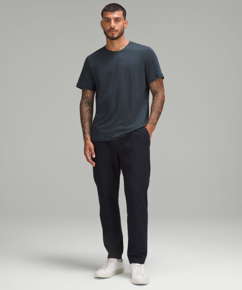 Lululemon Soft Jersey Short-Sleeve Shirt Heathered Classic Navy / Heathered True Navy Online Outlet Sale