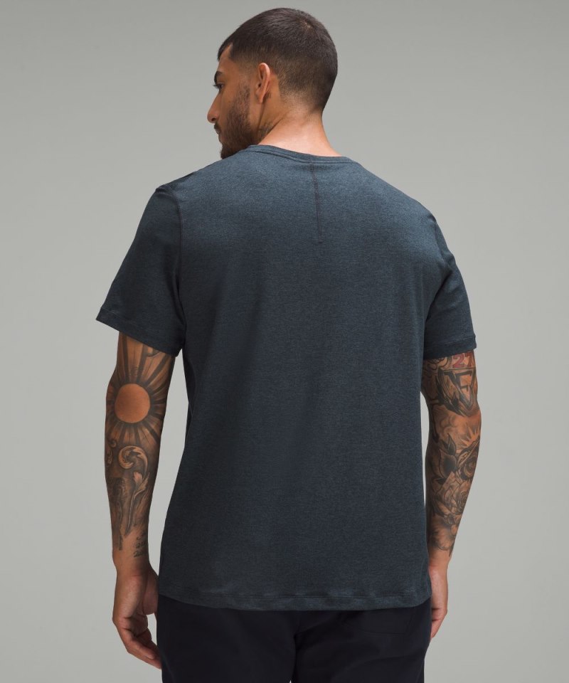 Lululemon Soft Jersey Short-Sleeve Shirt Heathered Classic Navy / Heathered True Navy Online Outlet Sale
